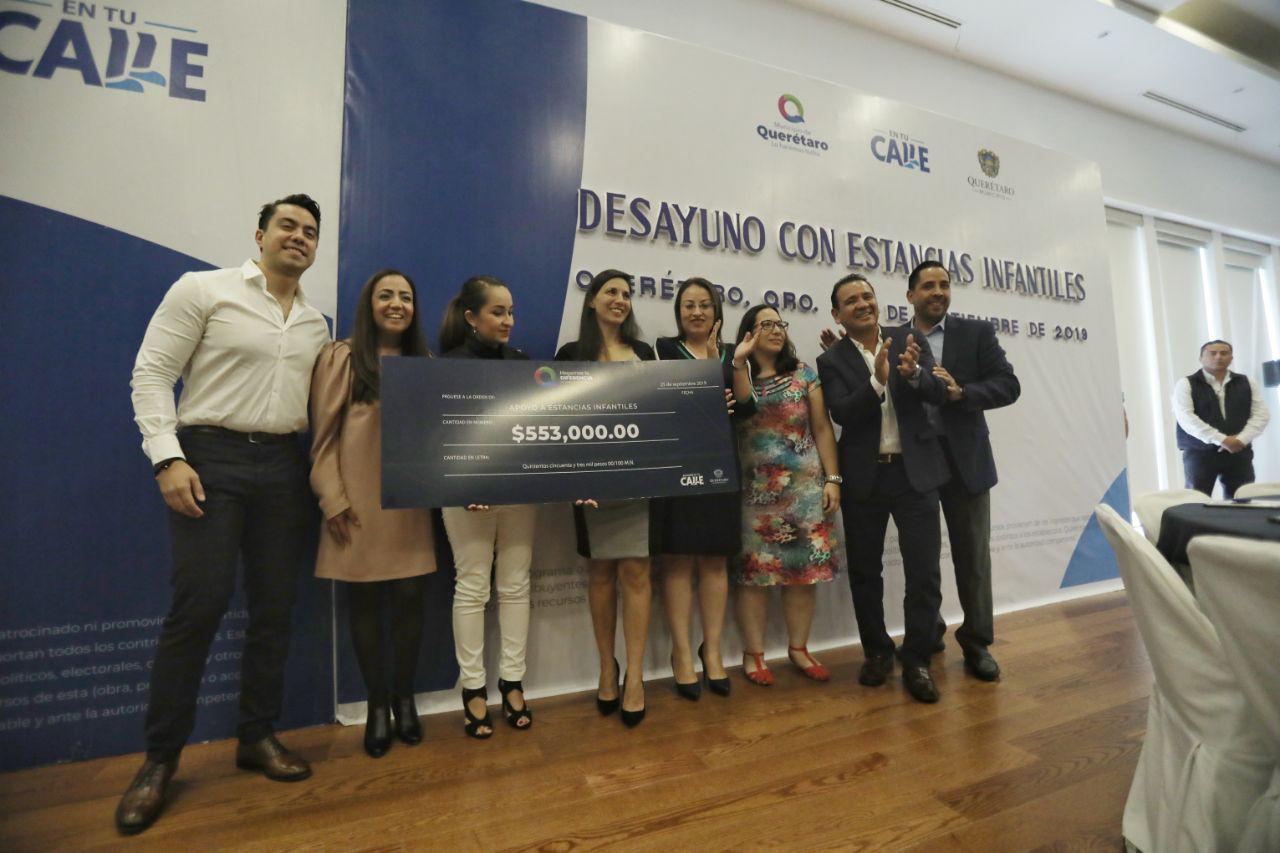 Entrega el Municipio de Querétaro recursos para estancias infantiles de la Capital