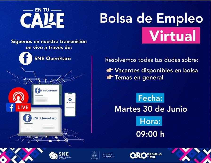 La 9ª Bolsa de Empleo Virtual en Querétaro, ofertará 32 puestos para técnicos y profesionistas.