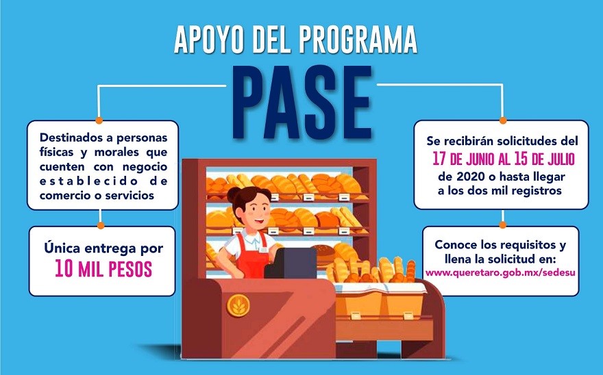 ¿Tienes un negocio en Querétaro? Con el programa PASE podrás obtener un apoyo de 10 mil pesos.