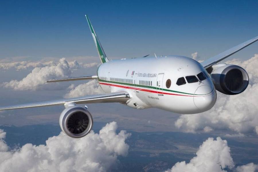 Gasta AMLO 47 millones de pesos por mantener el Avión Presidencial en EU. Foto: Internet.