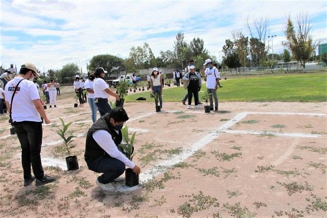 Pedro Escobedo canjea residuos reciclables por arboles.