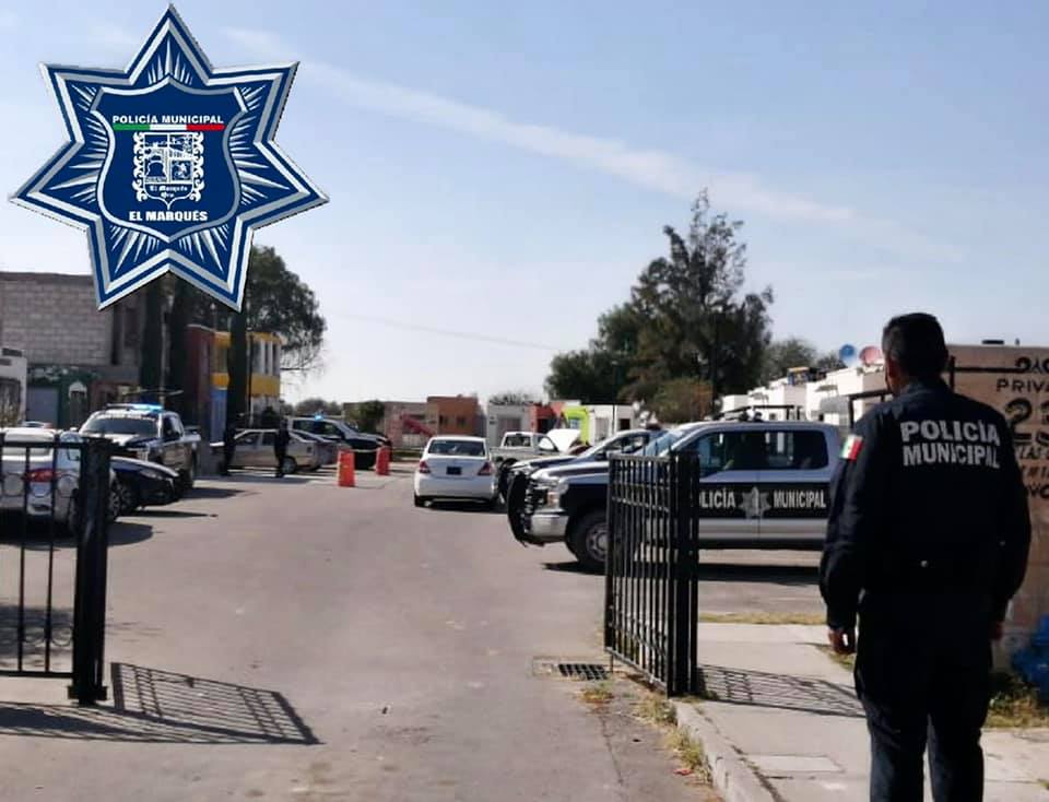 Lesionan a una persona con arma de fuego en el fraccionamiento Hacienda la Cruz. Foto: SSPyT El Marqués.