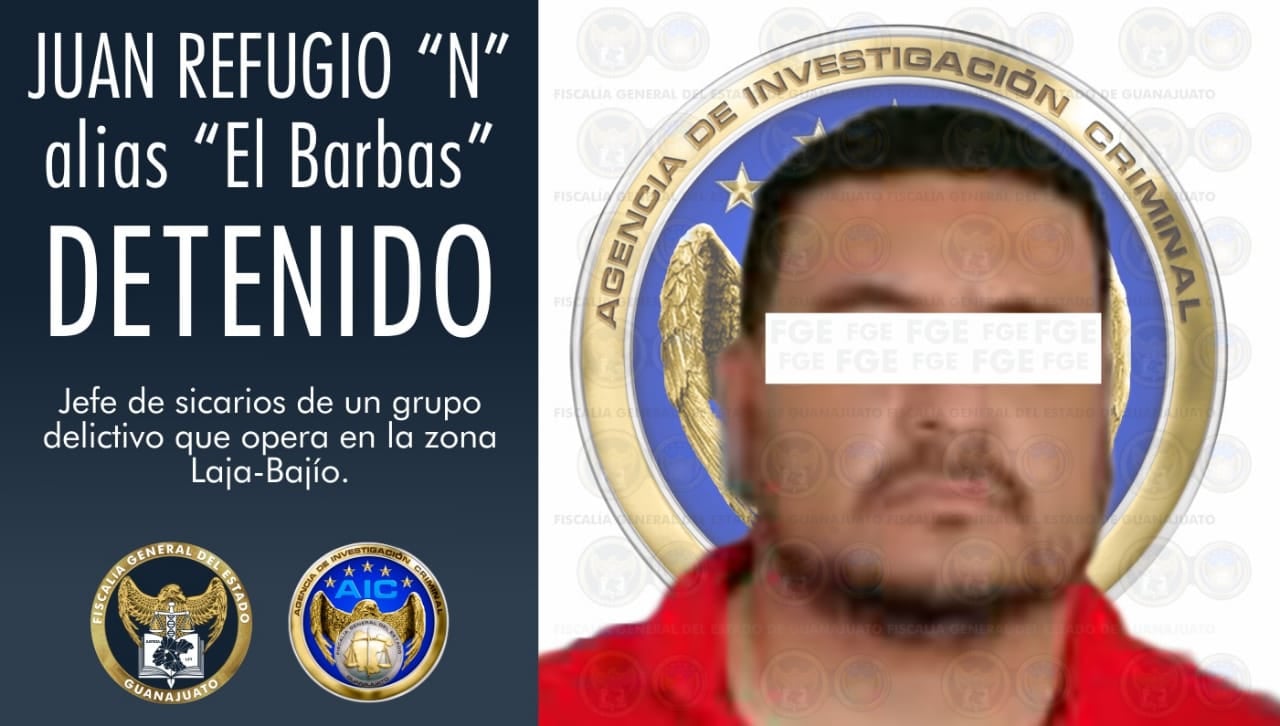 Detienen a El Barbas jefe de sicarios de El Marro