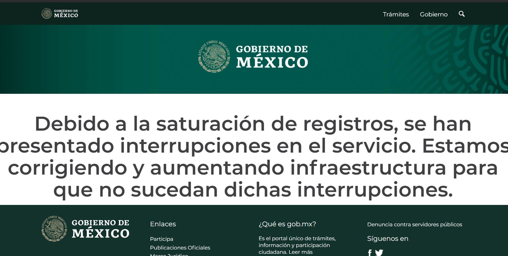 Falla sitio web de registro para vacunación contra COVID-19 de personas adultas mayores