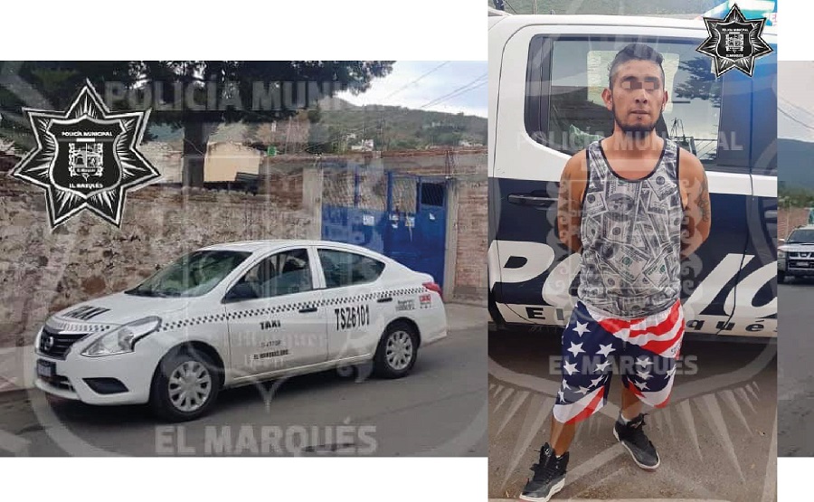 Se roba un taxi en El Marqués; es capturado por la policía