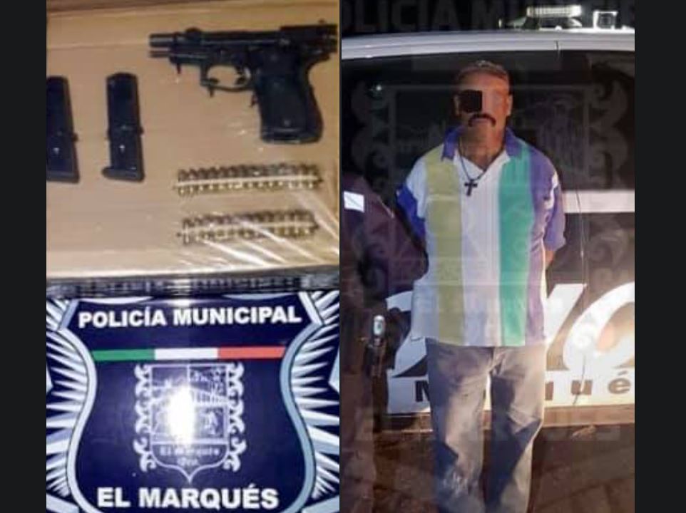 Policías de El Marqués, detienen a sujeto armado originario de Michoacán