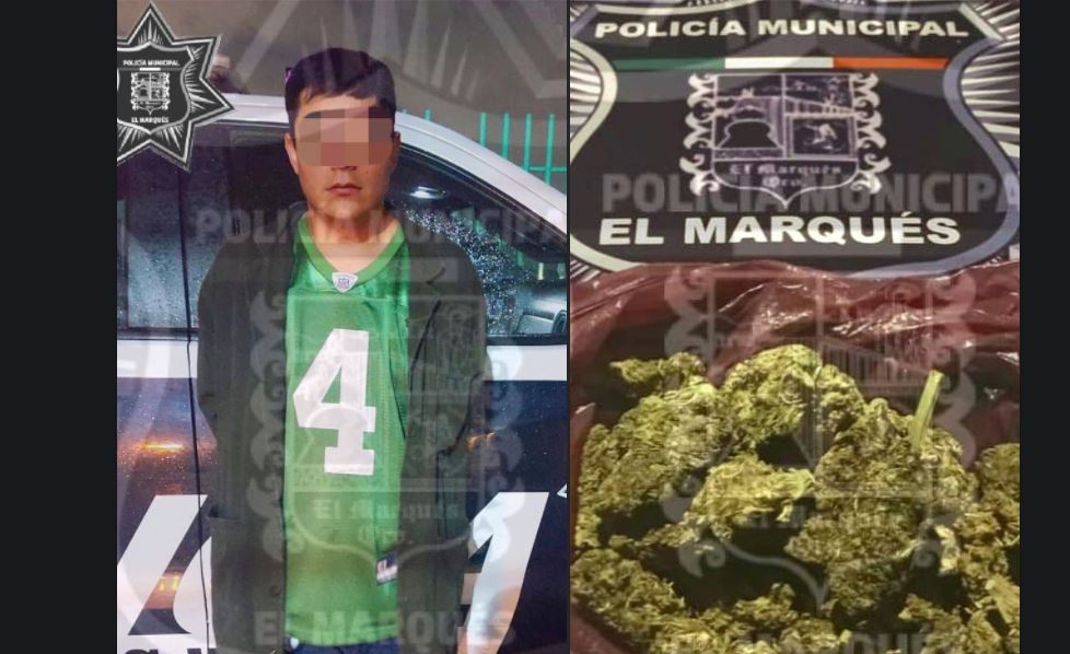 Portaba marihuana en su mochila; fue detenido por policías de El Marqués