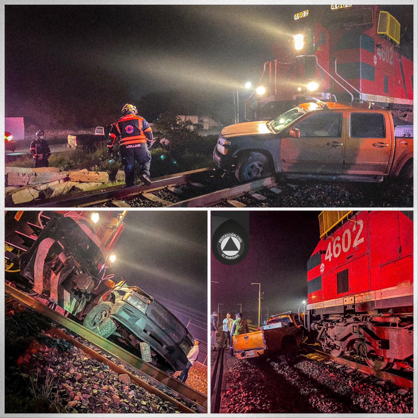 Tren de carga se impacta contra camioneta pick up en El Marqués