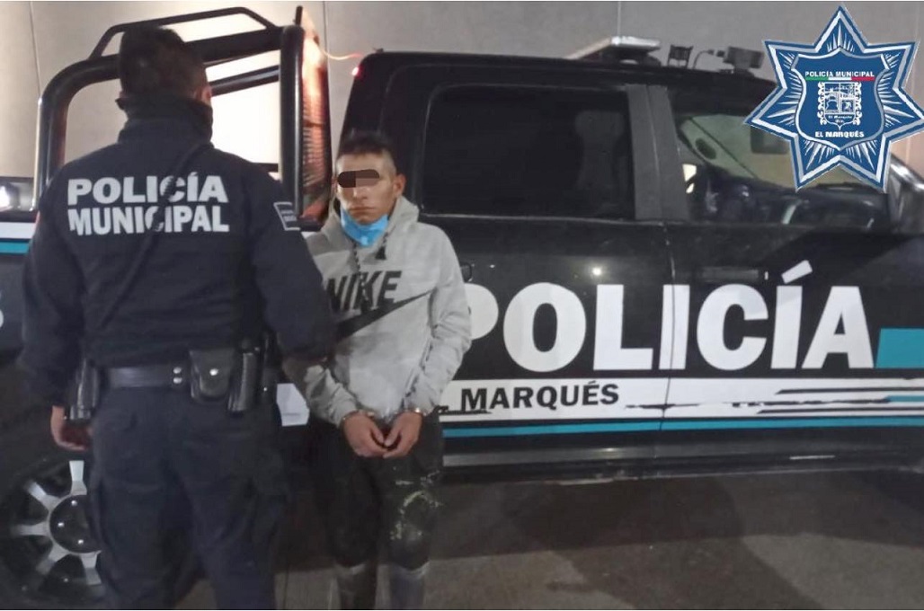 Cae sujeto por robo a comercio en el barrio La Trinidad, en El Marqués