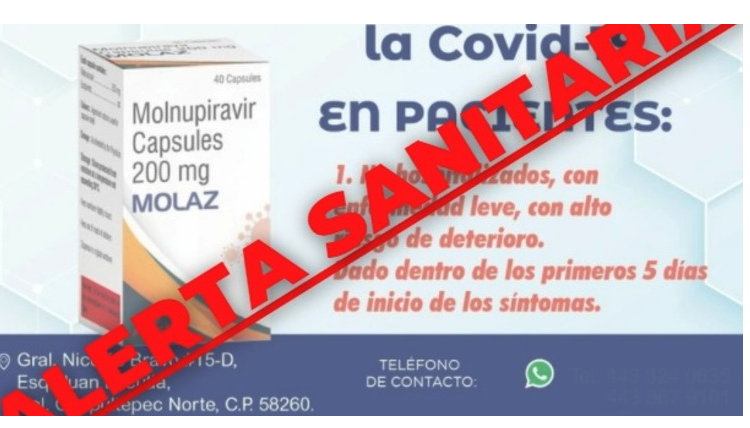 Alerta COFEPRIS sobre venta de falso medicamento contra COVID-19