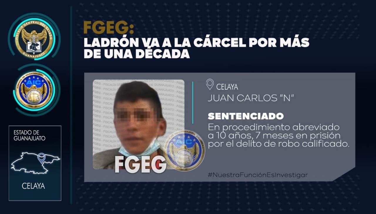 En Celaya, un sujeto que robó al menos 10 veces en tiendas de conveniencia estará en la cárcel 10 años.