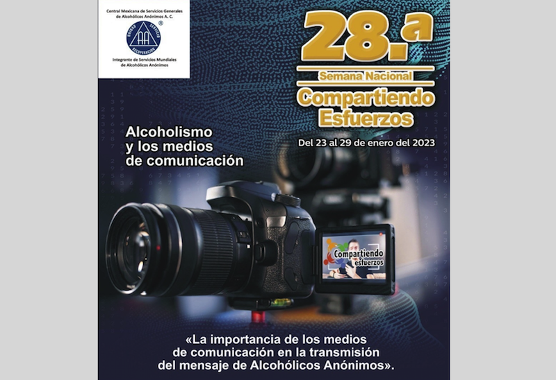 Del 23 al 29 de enero se llevará a cabo la 28ª Semana Nacional sobre Alcohólicos Anónimos.