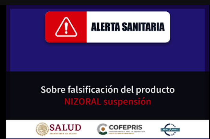 Alerta COFEPRIS por falsificación de Nizoral suspensión.