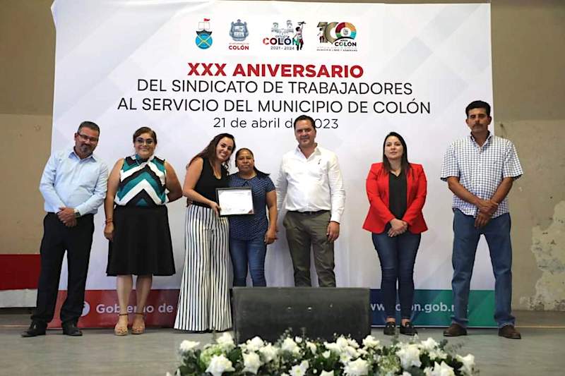 Manuel Montes encabeza festejo por el 30 aniversario del Sindicato de Trabajadores Municipales