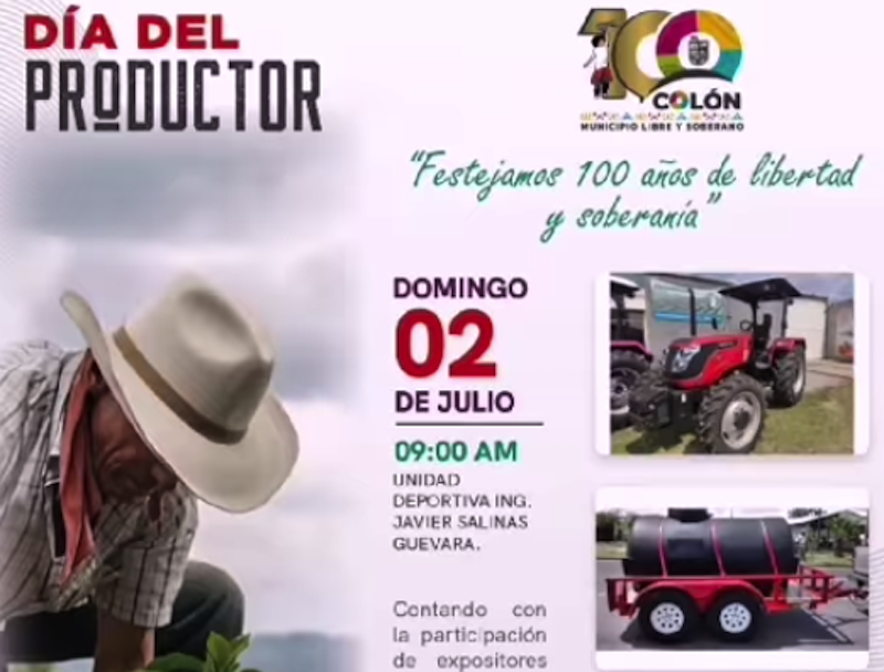 Rifarán tractor a productores de Colón.