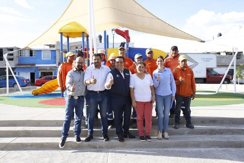 Luis Nava supervisa rehabilitación del Parque Sombrerete.