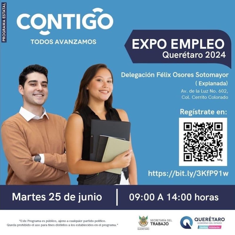 Expondrán más de mil 500 plazas de empleo en el Municipio de Querétaro.
