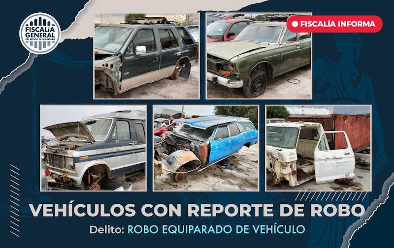 Encuentran autos robados tras cateo en yonke del Libramiento Sur Poniente.