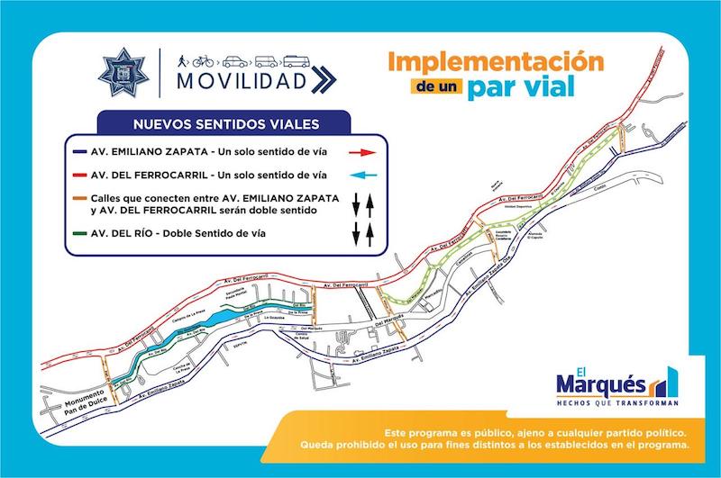 El Marqués modifica sentidos viales en La Cañada para mejorar la movilidad