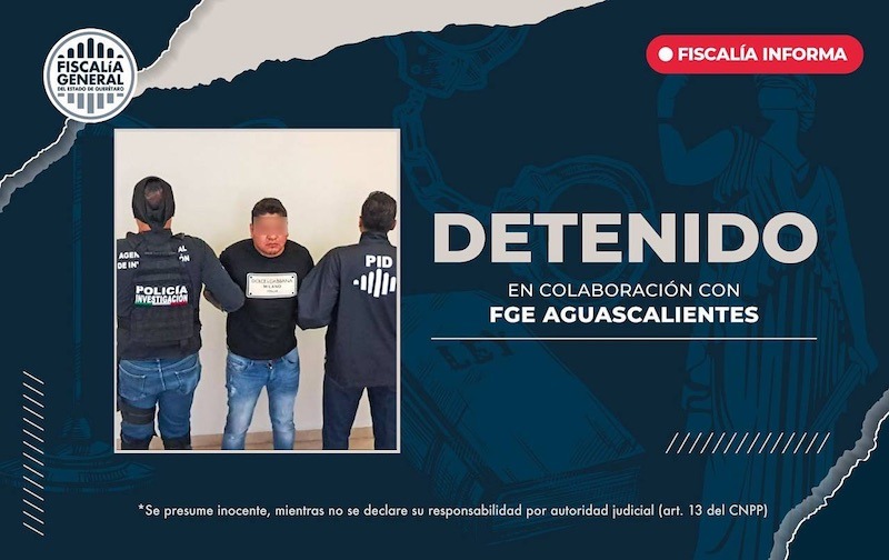 Sujeto acusado de homicidio en Aguascalientes es arrestado en Querétaro