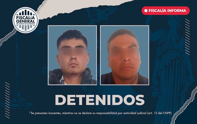 Dos sujetos capturados por homicidios en Pedro Escobedo y Colón