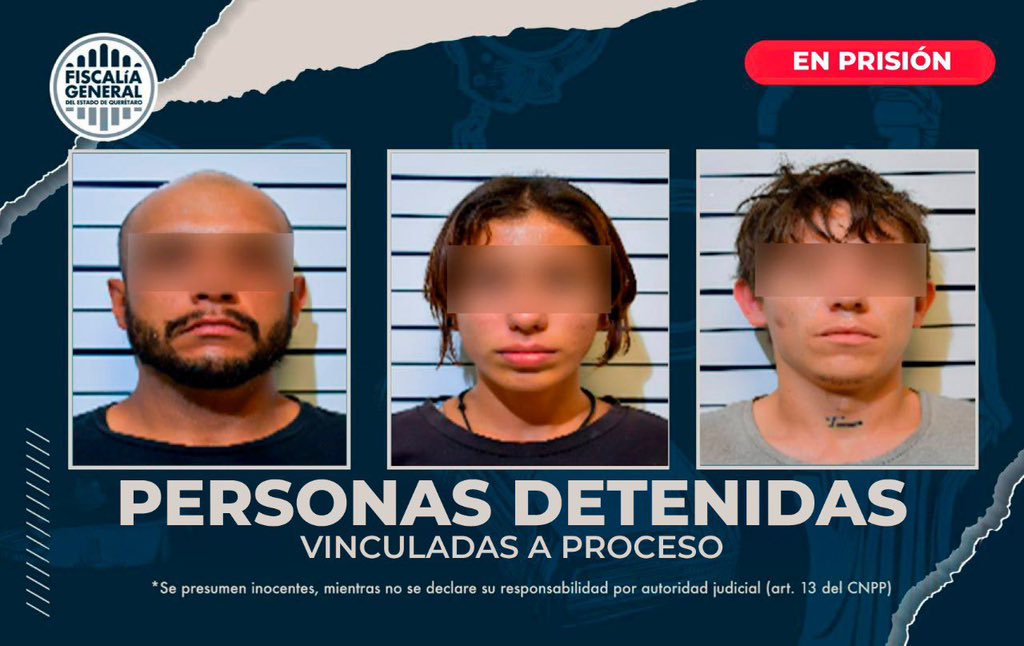 Tres sujetos detenidos en Querétaro por el homicidio de un hombre en Plaza La Cruz