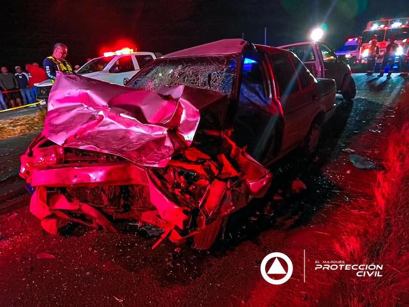 Accidente en Carr. Los Cues-Galindo deja un saldo de dos personas fallecidas y varios heridos