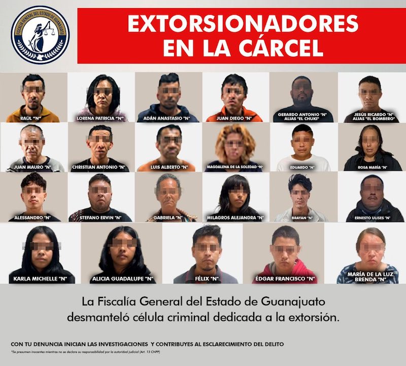 Desarticulan banda de presuntos extorsionadores que operaban en Irapuato.